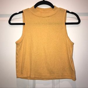 Cropped Sun Yellow Halter Sleeveless Tank Top